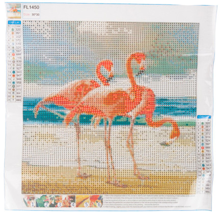 TG64203-13 HAFT DIAMENTOWY Diamond Painting Mozaika Diamentowa FLAMINGI PTAKI 5D