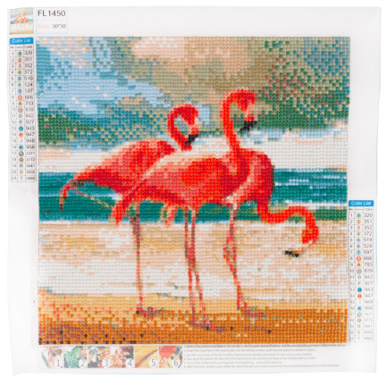 TG64203-13 HAFT DIAMENTOWY Diamond Painting Mozaika Diamentowa FLAMINGI PTAKI 5D