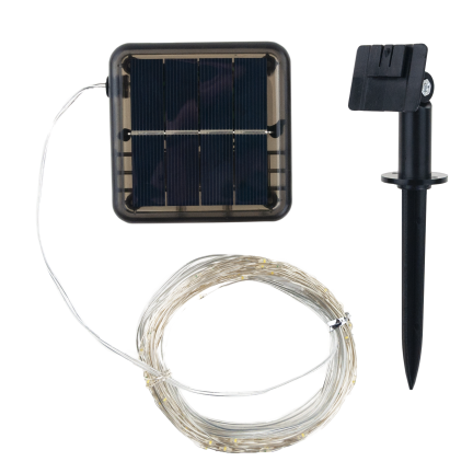 TG64619 Lampki druciki, solarne ogrodowe, drucik 100 led ciepłe