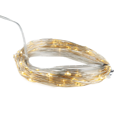 TG64619 Lampki druciki, solarne ogrodowe, drucik 100 led ciepłe