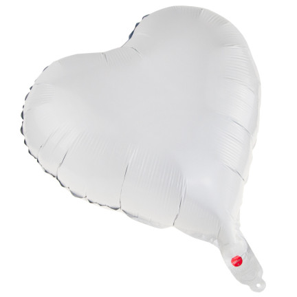 TG66235-1 BALON FOLIOWY SERCE BIAŁY NA HEL WALENTYNKI