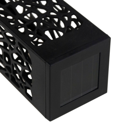 TG71286 LAMPA SOLARNA OGRODOWA 6SZT AŻUROWA LED LAMPION WBIJANA SŁUPEK CZARNY