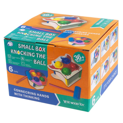 TG67016 GRA WBIJANKA MONTESSORI WBIJAK DREWNIANY + MŁOTEK PRZEBIJANKA KOLOROWA