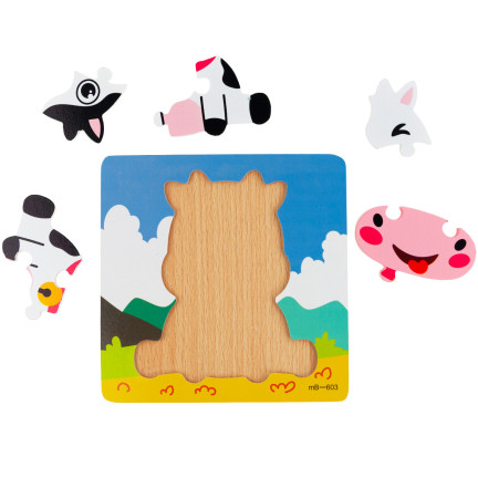 TG67017 UKŁADANKA DREWNIANA PUZZLE KRÓWKA EDUKACYJNA KLOCKI