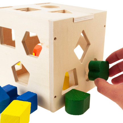 TG67020 SORTER DREWNO DREWNIANA KOSTKA EDUKACYJNA KSZTAŁTY FIGURY
