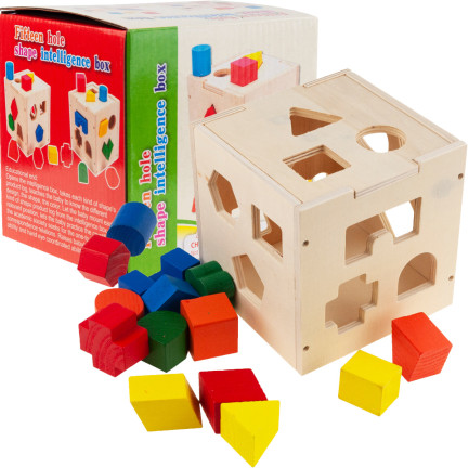 TG67020 SORTER DREWNO DREWNIANA KOSTKA EDUKACYJNA KSZTAŁTY FIGURY