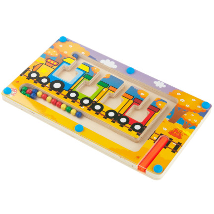 TG67022 DREWNIANY MAGNETYCZNY LABIRYNT POCIĄG MONTESSORI