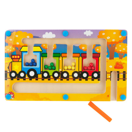 TG67022 DREWNIANY MAGNETYCZNY LABIRYNT POCIĄG MONTESSORI