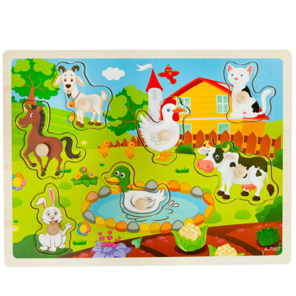 TG67287 KLOCKI EDUKACYJNE PUZZLE FARMA UKŁADANKA DLA MALUCHA ZWIERZĄTKA