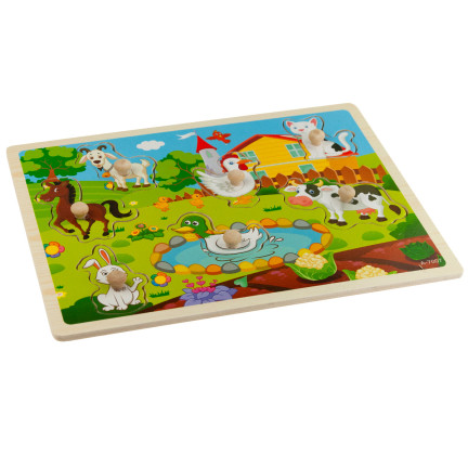 TG67287 KLOCKI EDUKACYJNE PUZZLE FARMA UKŁADANKA DLA MALUCHA ZWIERZĄTKA