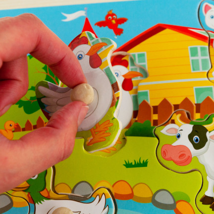 TG67287 KLOCKI EDUKACYJNE PUZZLE FARMA UKŁADANKA DLA MALUCHA ZWIERZĄTKA