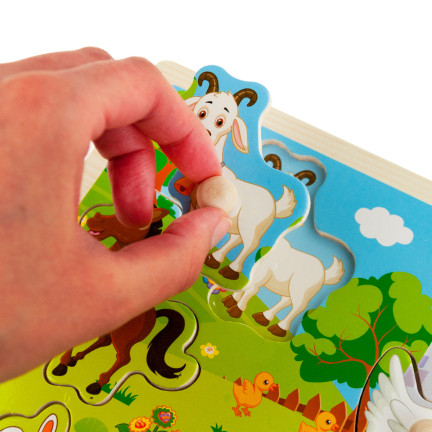 TG67287 KLOCKI EDUKACYJNE PUZZLE FARMA UKŁADANKA DLA MALUCHA ZWIERZĄTKA