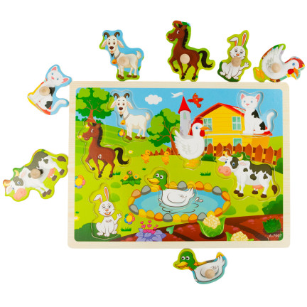 TG67287 KLOCKI EDUKACYJNE PUZZLE FARMA UKŁADANKA DLA MALUCHA ZWIERZĄTKA