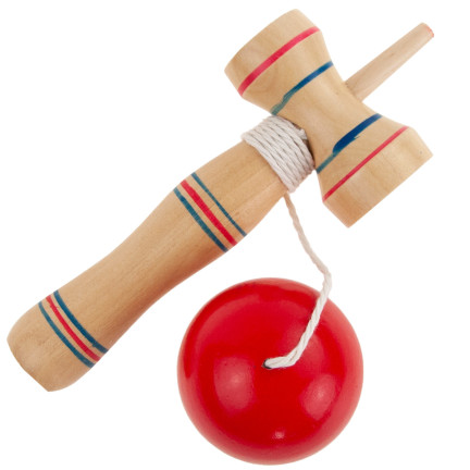 TG67313 KENDAMA DREWNIANA KLASYCZNA JAPOŃSKA GRA ZRĘCZNOŚCIOWA ŁAPANIE PIŁECZKI