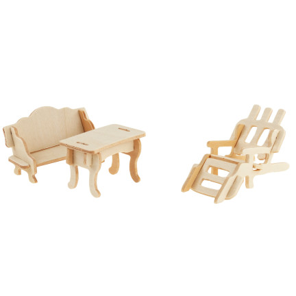 TG67315 MEBELKI DREWNIANE DO DOMKU DLA LALEK MEBLE 34 szt