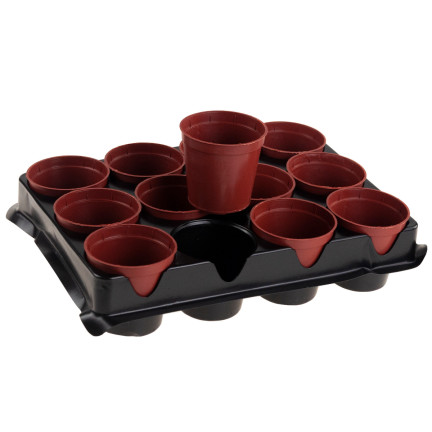 TG67324 DONICZKI PRODUKCYJNE multiplaty DO ROZSAD WYSIEWU SADZONEK12SZT +PALETKA