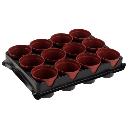 TG67324 DONICZKI PRODUKCYJNE multiplaty DO ROZSAD WYSIEWU SADZONEK12SZT +PALETKA