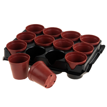 TG67324 DONICZKI PRODUKCYJNE multiplaty DO ROZSAD WYSIEWU SADZONEK12SZT +PALETKA