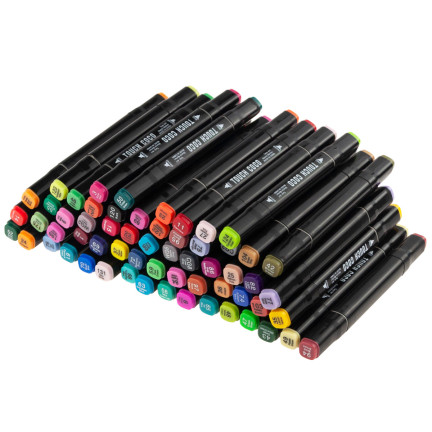 TG67373 MARKERY ALKOHOLOWE 60 SZT MAZAKI PISAKI DWUSTRONNE ZESTAW+ETUI