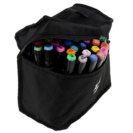 TG67373 MARKERY ALKOHOLOWE 60 SZT MAZAKI PISAKI DWUSTRONNE ZESTAW+ETUI