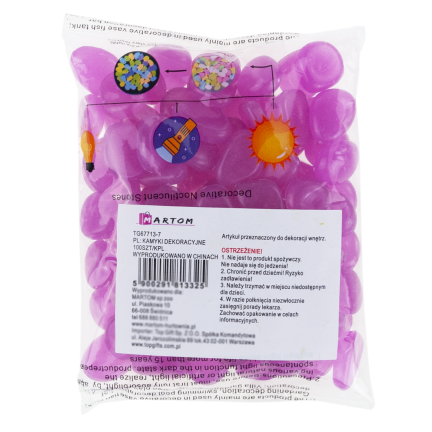 TG67713-7 Kamyki świecące, kamienie fluorescencyjne, 100 sztuk ozdobne