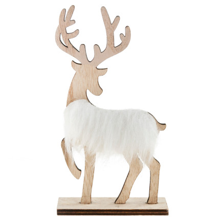 TG68651-1 RENIFER DREWNIANY Z FUTERKIEM FIGURKA DEKORACJA ŚWIĄTECZNA