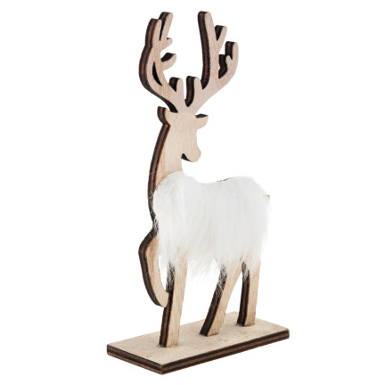 TG68651-1 RENIFER DREWNIANY Z FUTERKIEM FIGURKA DEKORACJA ŚWIĄTECZNA