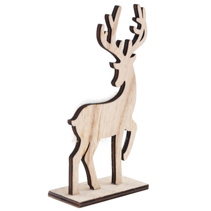 TG68651-1 RENIFER DREWNIANY Z FUTERKIEM FIGURKA DEKORACJA ŚWIĄTECZNA