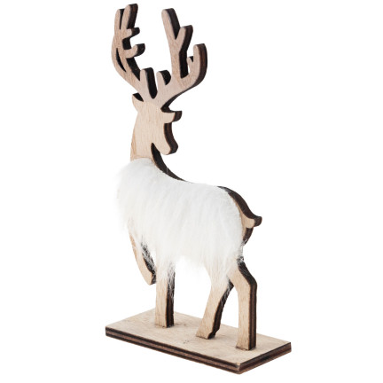 TG68651-1 RENIFER DREWNIANY Z FUTERKIEM FIGURKA DEKORACJA ŚWIĄTECZNA