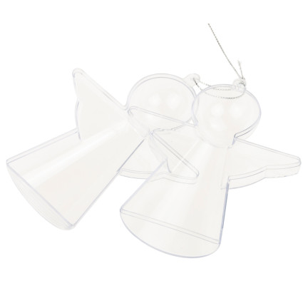 TG68989 BOMBKA AKRYLOWY ANIOŁ SKŁADANY ZAWIESZKA PLASTIK DECOUPAGE PRZEŹROCZYSTA