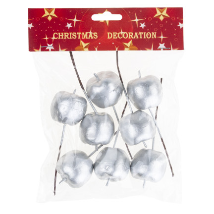 TG69139-2 JABŁUSZKA JABUŁKA NA DRUCIKU PIKU OZDOBNE WIANKI STROIKI 8SZT