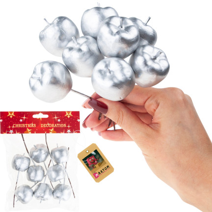 TG69139-2 JABŁUSZKA JABUŁKA NA DRUCIKU PIKU OZDOBNE WIANKI STROIKI 8SZT