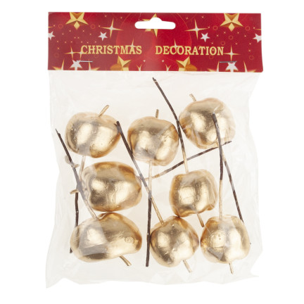 TG69139-3 JABŁUSZKA JABUŁKA NA DRUCIKU PIKU OZDOBNE WIANKI STROIKI 8 SZT