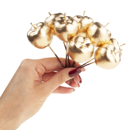 TG69139-3 JABŁUSZKA JABUŁKA NA DRUCIKU PIKU OZDOBNE WIANKI STROIKI 8 SZT