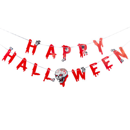 TG70155 HALLOWEEN ZESTAW OZDOBNY GIRLANDA BALONY OBRUS DUCH PAJĄKI DEKORACJE MUFFINEK