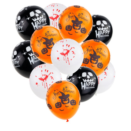 TG70155 HALLOWEEN ZESTAW OZDOBNY GIRLANDA BALONY OBRUS DUCH PAJĄKI DEKORACJE MUFFINEK