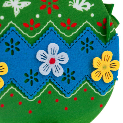 TG70334 Koszyczek wielkanocny filcowy, na jajka wielkanocne święconkę, wiosenny koszyk