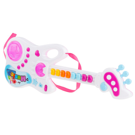 TG71058 GITARA ROCKOWA INTERAKTYWNA DLA DZIECI ŚWIECI GRA INSTRUMENT MUZYCZNY LED