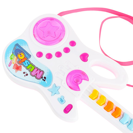 TG71058 GITARA ROCKOWA INTERAKTYWNA DLA DZIECI ŚWIECI GRA INSTRUMENT MUZYCZNY LED