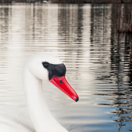 TG71080 ŁABĘDŹ PLASTIK FIGURA PŁYWAJĄCA ŁABĘDZIA FIGURKA DO STAWU OCZKA