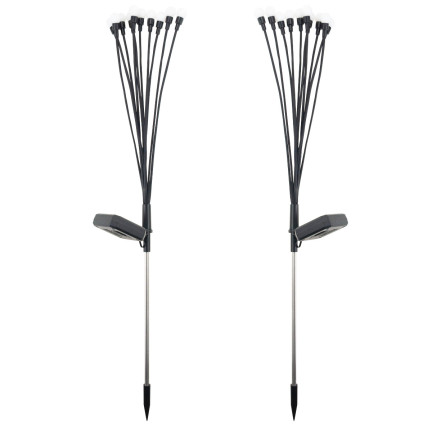 TG71287 Lampa solarna, kuleczki solarne 10led, zestaw 2szt. ogrodowe wbijane lampki, kiwaczki na balkon