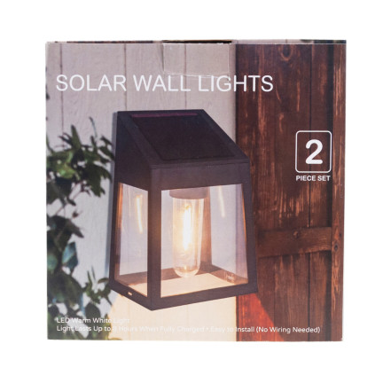 TG71390 Lampa solarna kinkiet, lampka ścienna, żarówka led 2szt., czujnik zmierzchu