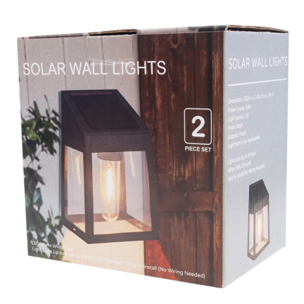 TG71390 Lampa solarna kinkiet, lampka ścienna, żarówka led 2szt., czujnik zmierzchu