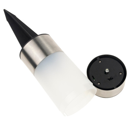 TG71391 Lampa ogrodowa solarna, lampki inox 3szt., gruntowa wbijana, słupek solar led