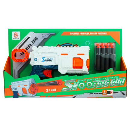TG72953 PISTOLET WYRZUTNIA STRZAŁEK NA PIANKOWE STRZAŁKI + 8 NABOI NABOJE NERF