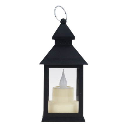 TG73372-2 LAMPION LATARENKA LED LATARNIA ZE ŚWIECZKĄ NA BATERIE CZARNY RUCHOMY PŁOMIEŃ