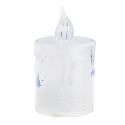 Świeczka led, plastikowa, ciepły biały płomień, z połyskiem, uniwersalna ozdoba, wysokość 7 cm