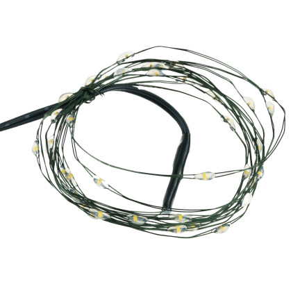 TG73524-1 LAMPKI CHOINKOWE ZIELONY DRUCIK NA BATERIE ZIMNE ŚWIATŁO BIAŁE 40LED