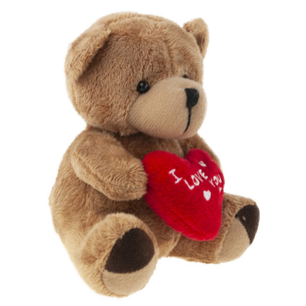 TG75260  BRĄZOWY MIŚ WALENTYNKI MIKOŁAJKI SERCE I LOVE YOU PLUSZAK