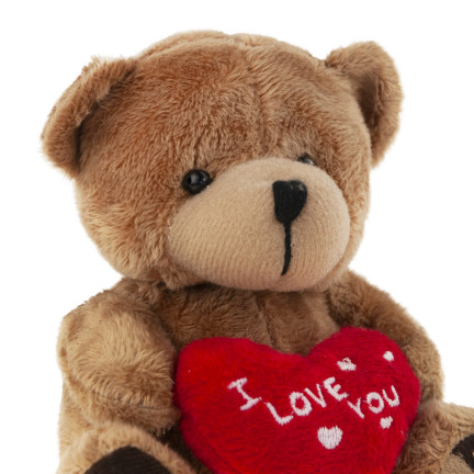 TG75260  BRĄZOWY MIŚ WALENTYNKI MIKOŁAJKI SERCE I LOVE YOU PLUSZAK